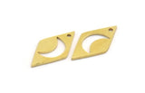 Brass Moon Charm, 24 Raw Brass Crescent Moon Charms With 1 Hole, Charm Pendants (21x11x0.80mm) A5568