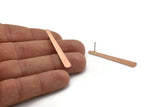 Copper Stick Earring, 6 Raw Copper Stick Stud Earrings (43x6x3x0.80mm) M1017 A5520