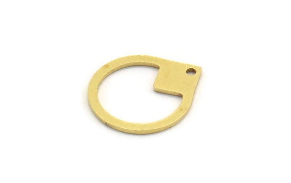 Brass Round Charm, 24 Raw Brass Round Charms With 1 Loop, Earring Charms (17x15x0.80mm) A5567