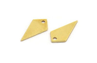 Brass Diamond Charm, 50 Raw Brass Diamond Charms With 1 Hole (15x8x0.60mm) A5569