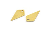 Brass Diamond Charm, 50 Raw Brass Diamond Charms With 1 Hole (15x8x0.60mm) A5569