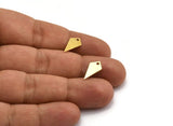 Brass Diamond Charm, 50 Raw Brass Diamond Charms With 1 Hole (15x8x0.60mm) A5569