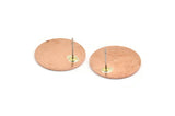 Copper Round Earring, 4 Raw Copper Round Stud Earrings (21x0.90mm) M962 A5481