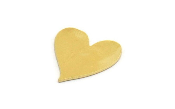 Brass Heart Blank, 12 Raw Brass Heart Blanks, Stamping Blanks (16x15x0.60mm) A5629