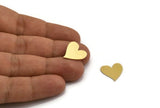 Brass Heart Blank, 12 Raw Brass Heart Blanks, Stamping Blanks (16x15x0.60mm) A5629