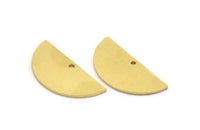Semi Circle Charm, 8 Raw Brass Half Moon Charms With 1 Hole, Stamping Blanks (28x13x1mm) A5627