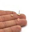 Copper Round Earring, 12 Raw Copper Round Stud Earrings (6x0.70mm) M01428 A5519