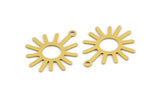 Brass Sun Charm, 24 Raw Brass Sun Charms With 1 Loop, Charm Pendants (22x18x0.60mm) A5346