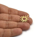 Brass Sun Charm, 24 Raw Brass Sun Charms With 1 Loop, Charm Pendants (22x18x0.60mm) A5346