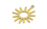 Brass Sun Charm, 24 Raw Brass Sun Charms With 1 Loop, Charm Pendants (22x18x0.60mm) A5346
