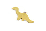 Brass Dinosaur Charm, 12 Raw Brass Dinosaur Shaped Charms With 1 Loop, Findings (13x28x0.60mm) A5406