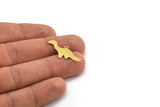 Brass Dinosaur Charm, 12 Raw Brass Dinosaur Shaped Charms With 1 Loop, Findings (13x28x0.60mm) A5406