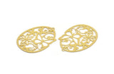 Brass Drop Charm, 6 Raw Brass Drop Pattern Butterfly Shaped With 1 Loop, Earrings, Findings (42x31x0.40mm) A5342