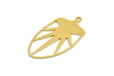 Brass Star Charm, 10 Raw Brass North Star Charms With 1 Loop, Findings (34x18.5x0.60mm) A5392