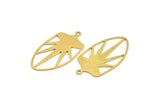 Brass Star Charm, 10 Raw Brass North Star Charms With 1 Loop, Findings (34x18.5x0.60mm) A5392