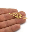 Brass Saturn Charm, 12 Raw Brass Saturn Shaped Charms With 1 Loop, Pendants, Planet Findings (19x49.5x0.60mm) A5390