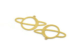 Brass Saturn Charm, 12 Raw Brass Saturn Shaped Charms With 1 Loop, Pendants, Planet Findings (20x31.5x0.60mm) A5401