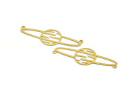 Pirinç Satürn Tılsımı, 2 Döngülü 12 Ham Pirinç Satürn Şekilli Tılsım, Kolye Uçları, Gezegen Parçaları, Bağlantı Parçaları (17x51x0,60 mm) A5393