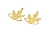 Brass Eye Charm, 10 Raw Brass Eye Charms With 1 Loop (26x24x0.60mm) A5378