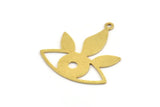 Brass Eye Charm, 10 Raw Brass Eye Charms With 1 Loop (26x24x0.60mm) A5378
