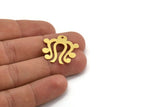 Brass Ethnic Charm, 8 Raw Brass Ethnic Motif Charms With 1 Hole, Earring Charms (26x25x0.60mm) A5436