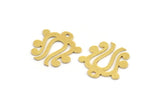 Brass Ethnic Charm, 24 Raw Brass Ethnic Motif Charms With 1 Hole, Earring Charms (17x16.5x0.60mm) A5435
