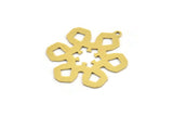 Brass Flower Charm, 6 Raw Brass Flower Charms With 1 Loop, Charm Pendants (31x26x0.60mm) A5432