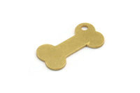 Brass Dog Bone Charm, 12 Raw Brass Dog Bone Charms With 1 Hole, Dog Necklace, Dog Bone Pendant, Dog Bone Tag (20x10.5x0.80mm) A5495