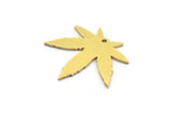 Brass Leaf Charm, 12 Raw Brass Leaf Charms With 1 Hole, Charm Pendants (21x23x0.80mm) A5552
