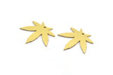 Brass Leaf Charm, 12 Raw Brass Leaf Charms With 1 Hole, Charm Pendants (21x23x0.80mm) A5552