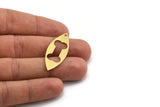 Brass Marquise Charm, 10 Raw Brass Dog Bone Pattarned Marquise Shaped Charms With 1 Hole (39x15x0.80mm) A5599