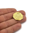 Brass Octagon Charm, Raw Brass Octagon Charm With 1 Loop, Cloud Findings, Moon And Star Findings (28x25x1.5mm) N2189