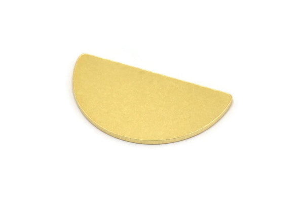 Semi Circle Blank, 10 Raw Brass Half Moon Blanks, Stamping Brass, Stamping Blanks, Findings (24x13x0.80mm) A5369