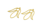 Brass Flower Charm, 24 Raw Brass Flower Charms With 1 Loop, Charm Pendants (31x27x0.60mm) A5426
