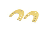Brass Charm, 12 Raw Brass, Brass Pendants, Charm Pendants, U Shaped Charms, Brass Semi Circle Charms With 7 Holes (20x19x0.60mm) A5438