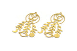 Brass Moon Charm, 4 Raw Brass Crescent Moon Charms With 1 Loop, Planet Findings, Branch Charms, Round Findings (49.5x32x0.60mm) A5427