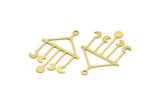 Brass Triangle Charm, 12 Raw Brass Triangle Shaped Charms With 1 Loop, Crescent Moon Findings, Fringed Charms (36x24x0.60mm) A5411
