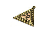 Brass Triangle Charm, Raw Brass Triangle Charm With 1 Loop, Copper Cloud Findings, Copper Moon And Star Findings (26x25x1.5mm) N2183