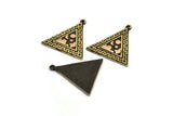 Brass Triangle Charm, Raw Brass Triangle Charm With 1 Loop, Copper Cloud Findings, Copper Moon And Star Findings (26x25x1.5mm) N2183