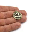 Brass Oval Charm, Raw Brass Oval Charm With 1 Loop, White Brass Cloud Findings, White Brass Moon And Star Findings (29.5x23x1.5mm) N2177