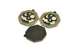 Brass Octagon Charm, Raw Brass Octagon Charm With 1 Loop, White Brass Cloud Findings, White Brass Moon And Star Findings (28x25x1.5mm) N2181
