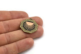 Brass Octagon Charm, Raw Brass Octagon Charm With 1 Loop, Sun Findings, Copper Sun Rising, Copper Sunshine Findings (28x25x1.5mm) N2170