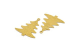Brass Tree Charm, 8 Raw Brass Tree Charms With 1 Loop, Pendant, Findings (29x24x0.60mm) A5375