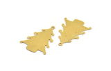 Brass Tree Charm, 6 Raw Brass Tree Charms With 1 Loop, Pendant, Findings (30x22x0.60mm) A5377