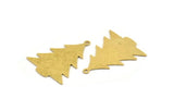 Brass Tree Charm, 6 Raw Brass Tree Charms With 1 Loop, Pendant, Findings (30x23x0.60mm) A5387