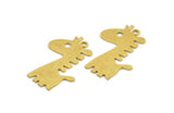 Brass Giraffe Charm, 8 Raw Brass Giraffe Charms With 1 Loop (27x16x0.60mm) A5424