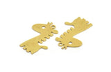 Brass Giraffe Charm, 8 Raw Brass Giraffe Charms With 1 Loop (27x16x0.60mm) A5424