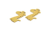 Brass Giraffe Charm, 24 Raw Brass Giraffe Charms With 1 Loop (19x11x0.60mm) A5423