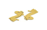 Brass Giraffe Charm, 24 Raw Brass Giraffe Charms With 1 Loop (19x11x0.60mm) A5423