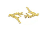 Brass Giraffe Charm, 10 Raw Brass Deer Charms With 1 Loop (24x28x0.60mm) A5422
